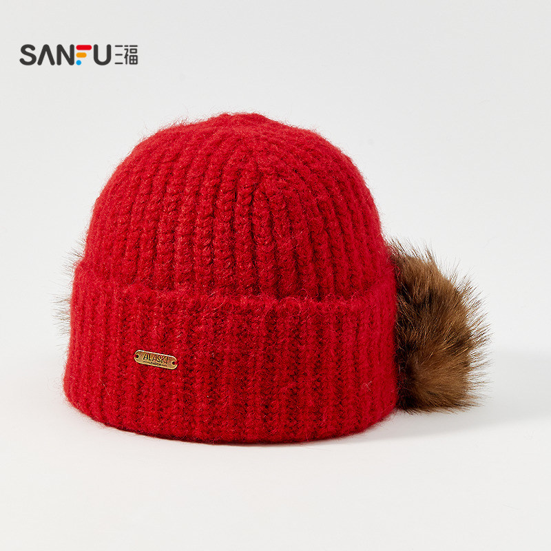 三福复古耳包款西瓜帽 潮流个性时尚服饰配件针织帽子851046,淘宝优惠券,粉丝福利购,淘宝优惠卷