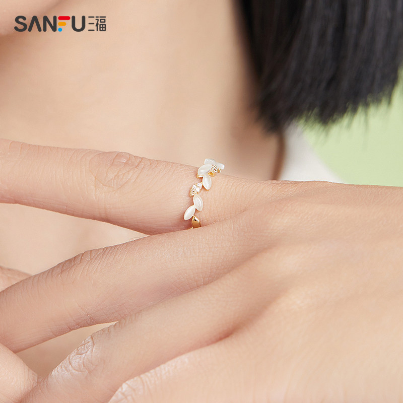 三福甜心系列闪耀单只气质小众指环 三福生活戒指/指环