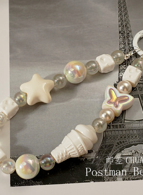 白色亚克力星星爱心方块DIY配件