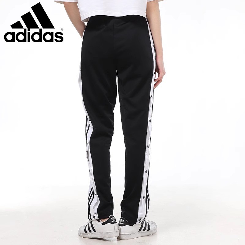 Adidas阿迪达斯三叶草男女侧开排扣直筒运动休闲裤阔腿长裤GN2807 - 图1