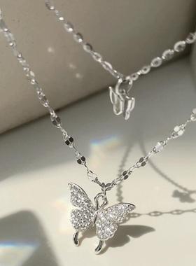 2026年新款独特绝美2025项链女配饰冬双层蝴蝶女颈链小众气质简约