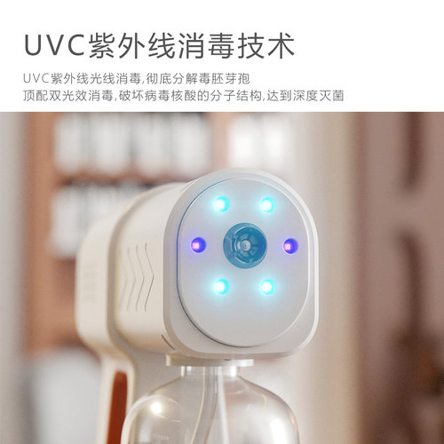紫外线消毒喷雾机次氯酸蓝光杀菌空气消毒枪充电纳米酒精雾化器 - 图1