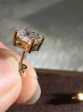 Stacking 4/5/6/7/8MM Square Stud Earrings For Women Men