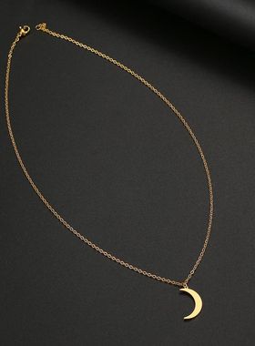 Stainless Steel Necklace New Fashion Moon Chain Pendant