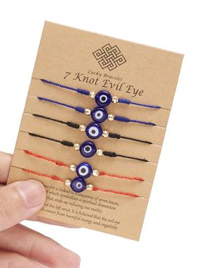6Pcs/Set Handmade Turkish Lucky Evil Eye Bracelets For Women