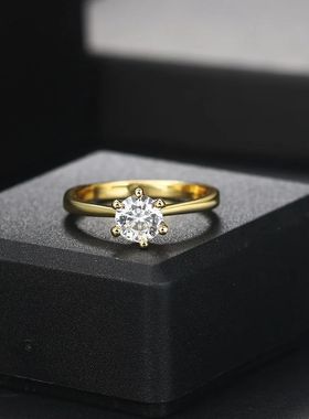 Classic 1 Carat Crystal Wedding Ring For Women Zirconia