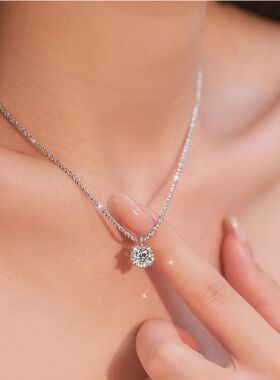 Sparkling Sterling Silver Necklaces Women's Fashion