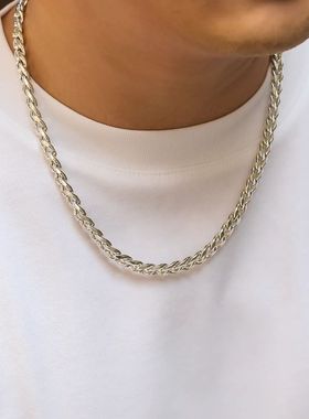 Simple Cuban Chain Necklace for Men Gold Color/Black Metal