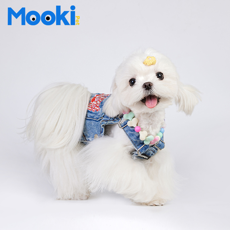 mookipet狗狗衣服春秋款可牵引绳比熊泰迪宠物小型犬带牵引环背心-图2