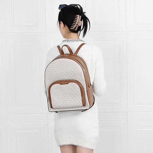 【正品保证】Michael Kors/MK女士Jaycee 中号老花双肩包通勤 - 图2
