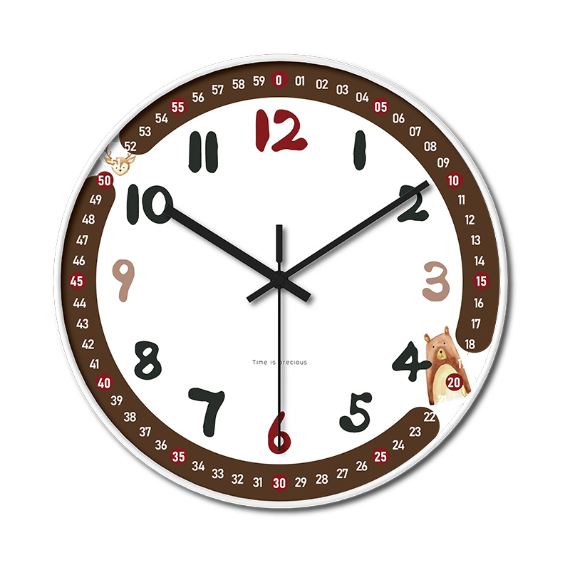 天极星静音挂钟卡通可爱女生装饰表学生儿童房石英钟挂墙上免打孔 - 图0