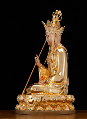 地藏王菩萨精品台湾纯铜鎏金