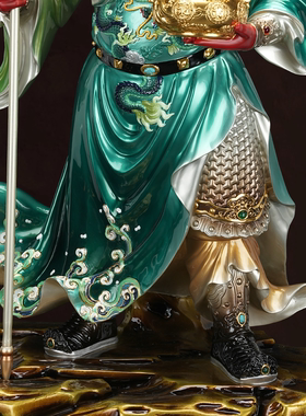 纯铜关公摆件供奉武财神关二爷