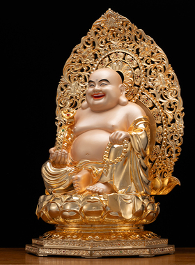 【鎏金工艺】台湾纯铜弥勒佛