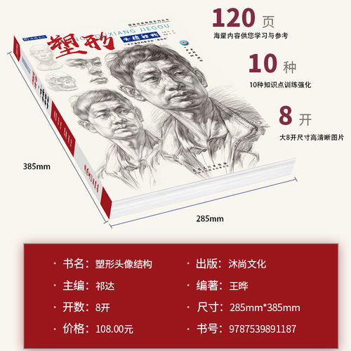 塑形头像结构 素描人物肖像头部五官结构大关系解析基础入门照片对画临摹范本步骤技法高校联考美术绘画册教程学材书籍国美院 - 图0