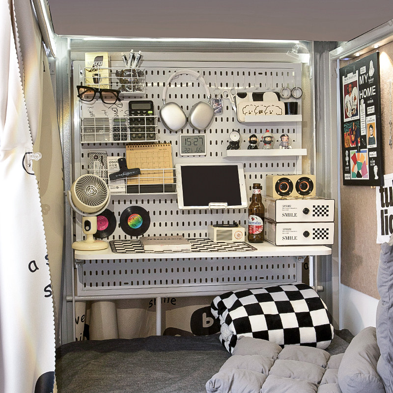 Student bed modification hole board bed table bunk bottom bunk suspended computer desk dormitory good things bedside storage rack