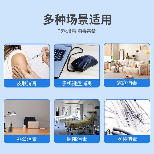 英科医疗75%度酒精消毒液喷雾医用2L大桶室内外环境物品杀菌清洁 - 图2