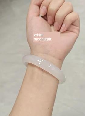 新中式琉璃素圈手镯女轻奢小众精致白月光手镯古风汉服配饰禁步