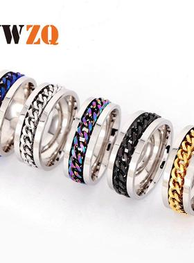 开瓶器开酒瓶戒指个性潮男女炼条转动旋转情侣指环开啤酒瓶盖