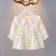 Baby spring doll shirt new floral princess outer wear fashion shirt spring and autumn children's doll collar long-sleeved shirt