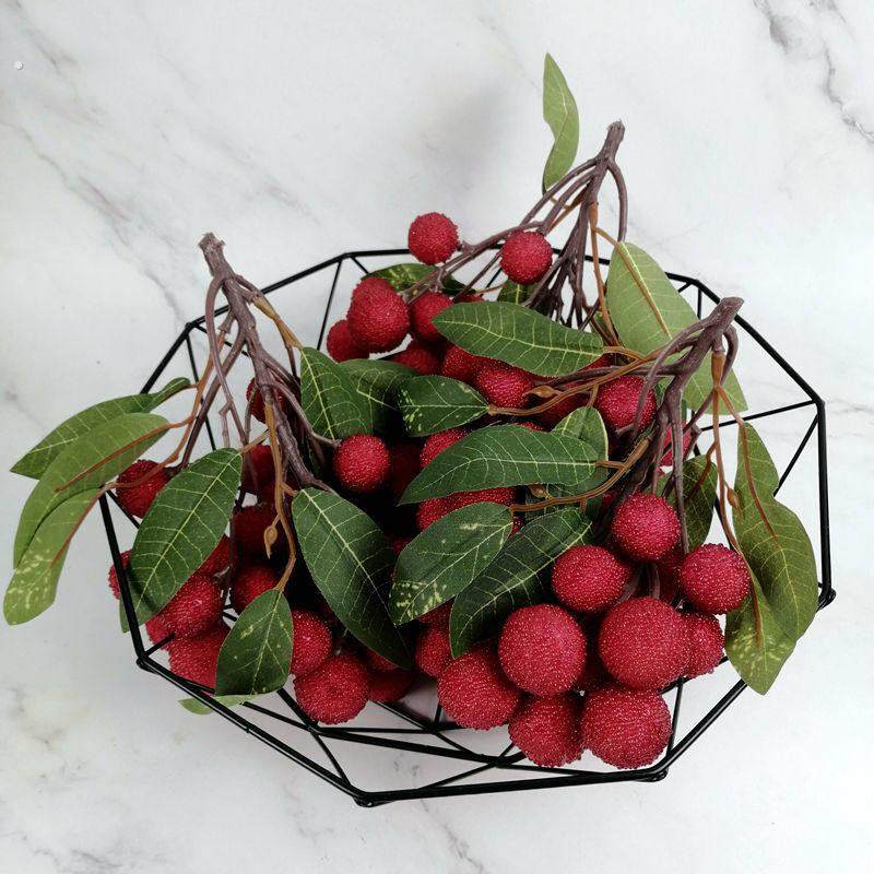 仿真假杨梅模型龙眼黄皮荔枝蓝莓枝婚庆装饰摄影道具新鲜塑料水果 - 图2