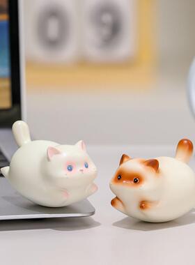 新款猫猫咪摇摇乐办公室工位桌面解压治愈装饰摆饰朋友礼物摆设