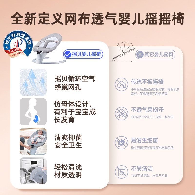 摇贝哄娃神器宝宝电动新生儿摇摇椅 顶佩母婴摇椅