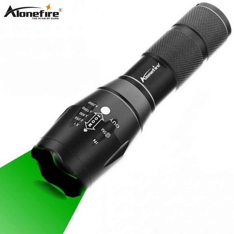 强光LED绿光变焦战术手电筒聚光铝合金远射户外便携强光超亮手电-图0