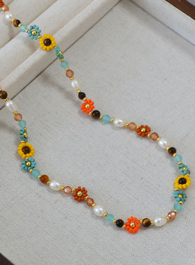 小众复古文艺油画风项链