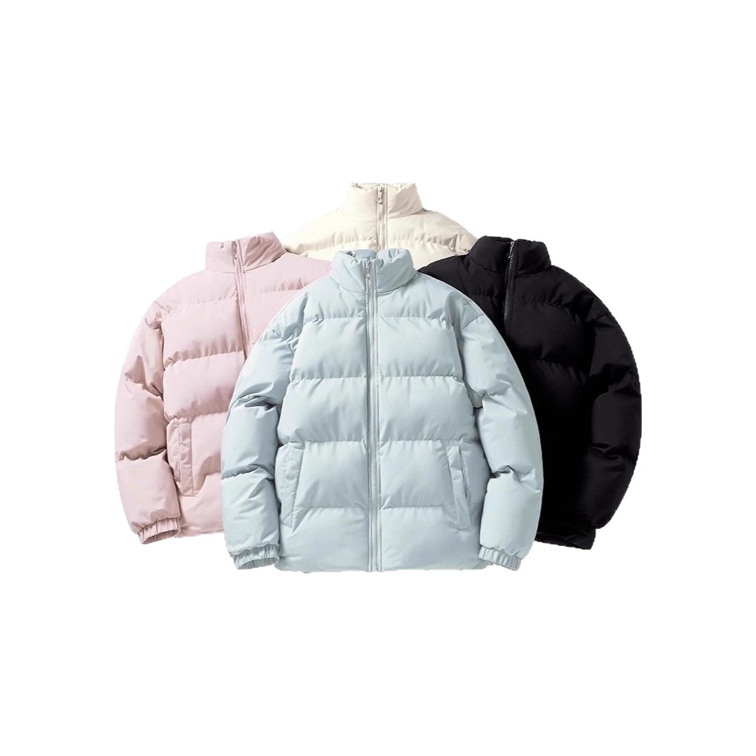 Autumn and winter turtleneck cotton coat thickened velvet jacket men's new solid color cotton jacket down jacket couple wear bread coat large size