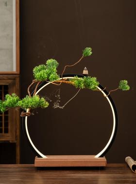 特价创意led灯圈酒瓶发光底座 酒水佛像展示架新中式流水摆件客厅