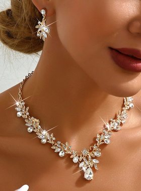 复古优雅项链耳环套装Vi