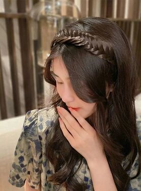 Lazy Wig Twist Headbands For Women Wide Fishbone Braids Hair