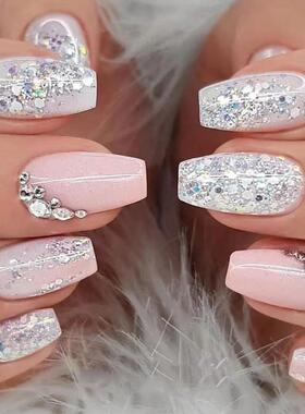 24PcsPreOnNailWbFakGd