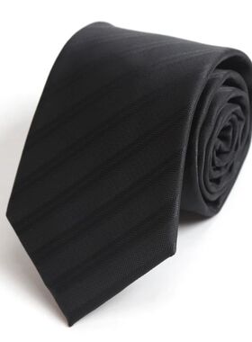 Mens Black Fashion 8CM Necktie Jacquard Woven Stripes Dot Ti