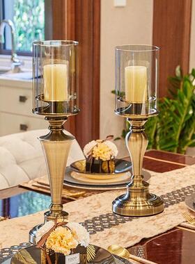 欧洲家居饰品饰品模型室装饰金属烛台创意书房客厅覆古装饰工艺品