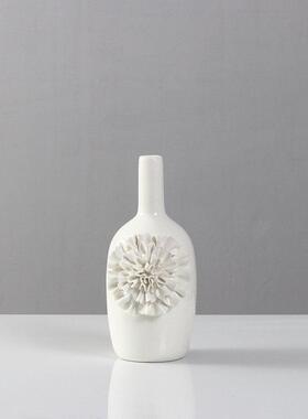 白色欧式陶瓷客厅落地电视柜工艺摆件现代简约创意家居装饰雕花瓶