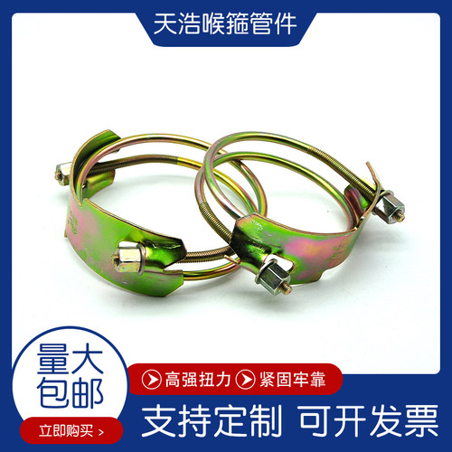 强力卡箍老虎夹1/2/3/4寸重型加强管箍喉箍双钢丝收紧箍胶管抱箍 - 图1