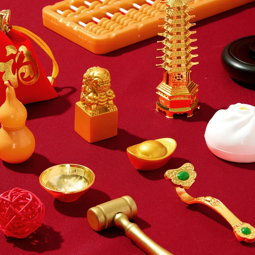 宝宝抓周道具用品一周岁生日礼物布置男孩小女孩中式抓阄礼全套装 - 图0