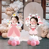 Приветственная открытка на первый день рождения, детская сцена на день рождения в полнолуние, украшение в форме человека, стенд, доска kt, может быть настроена