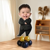 Приветственная открытка на первый день рождения, детская сцена на день рождения в полнолуние, украшение в форме человека, стенд, доска kt, может быть настроена