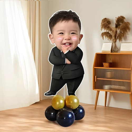 Приветственная открытка на первый день рождения, детская сцена на день рождения в полнолуние, украшение в форме человека, стенд, доска kt, может быть настроена