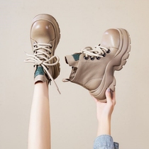 9 24B This years big exploits -- Advanced sense of the Giant Sensation -- Genuine Leather Martin boots womens thick bottom 2023 autumn