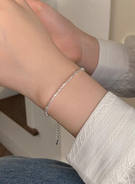 ins韩国999纯银碎银几两手链轻奢闺蜜小众设计碎银子女款手饰百搭