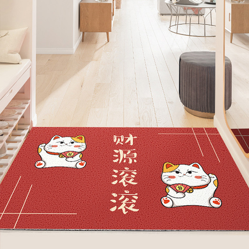 中式入户门地垫出入平安进门家用门垫丝圈门口脚垫红色玄关地毯,淘宝优惠券,粉丝福利购,淘宝优惠卷