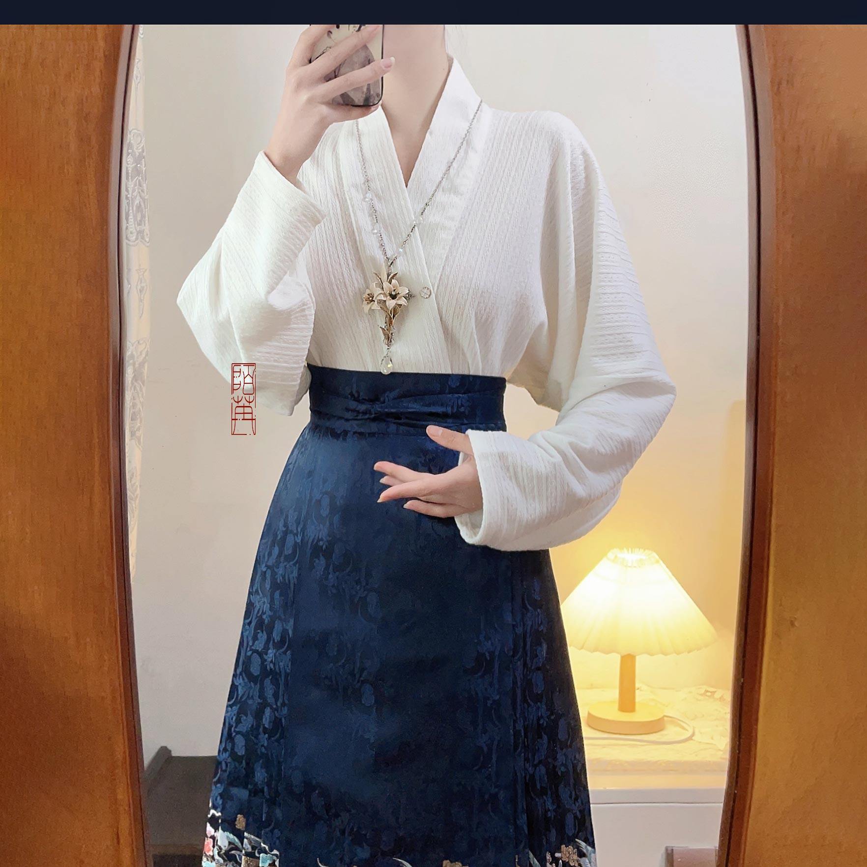 柏粟原创汉服交领袖日常改良飞机 柏粟汉服