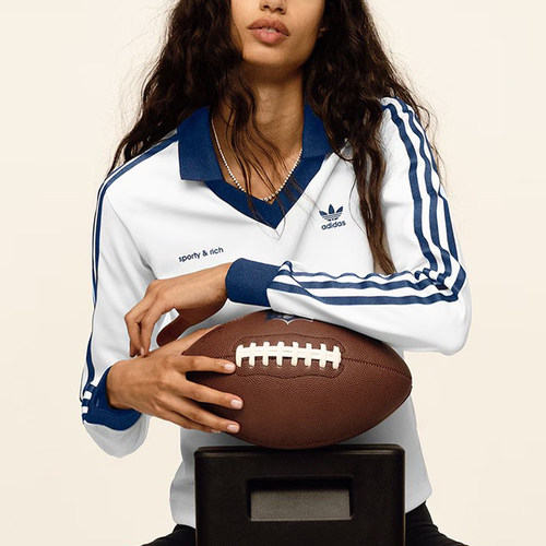Adidas/阿迪达斯官方正品三叶草女士翻领针织长袖POLO衫JI9276 - 图0