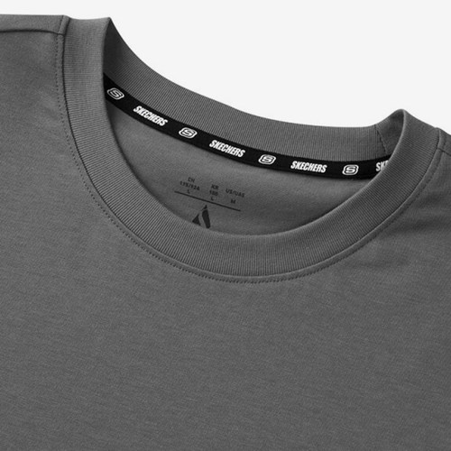 Skechers/斯凯奇正品时尚2024男女潮流休闲亲肤透气针织运动短袖 - 图1