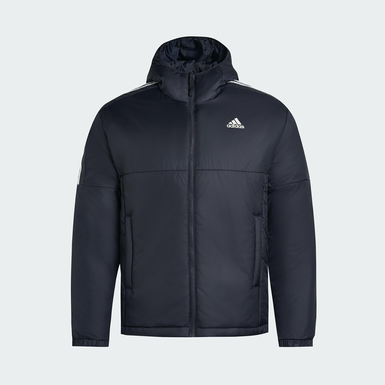 Adidas/阿迪达斯正品2025秋季款男士经典保暖运动连帽棉服KF6757 - 图1