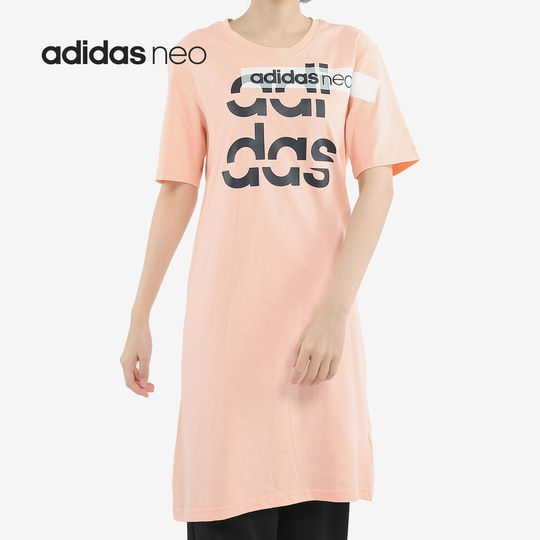 Adidas/阿迪达斯官方正品NEO 女子圆领休闲运动短袖连衣裙 DM2032